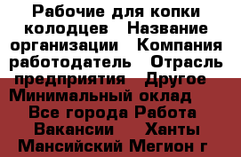 Рабочие для копки колодцев › Название организации ­ Компания-работодатель › Отрасль предприятия ­ Другое › Минимальный оклад ­ 1 - Все города Работа » Вакансии   . Ханты-Мансийский,Мегион г.